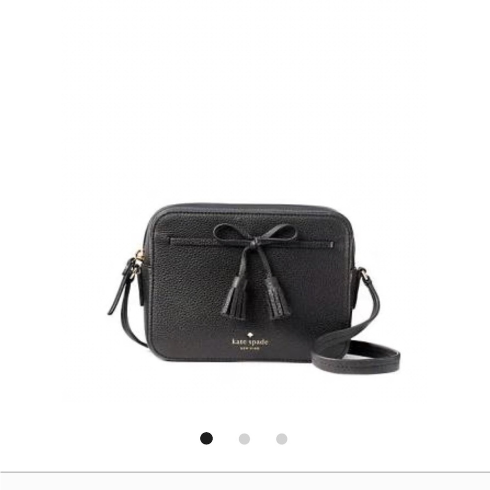 Kate Spade New York Hayes Street Black Tassel Crossbody Bag Leather Minimalist